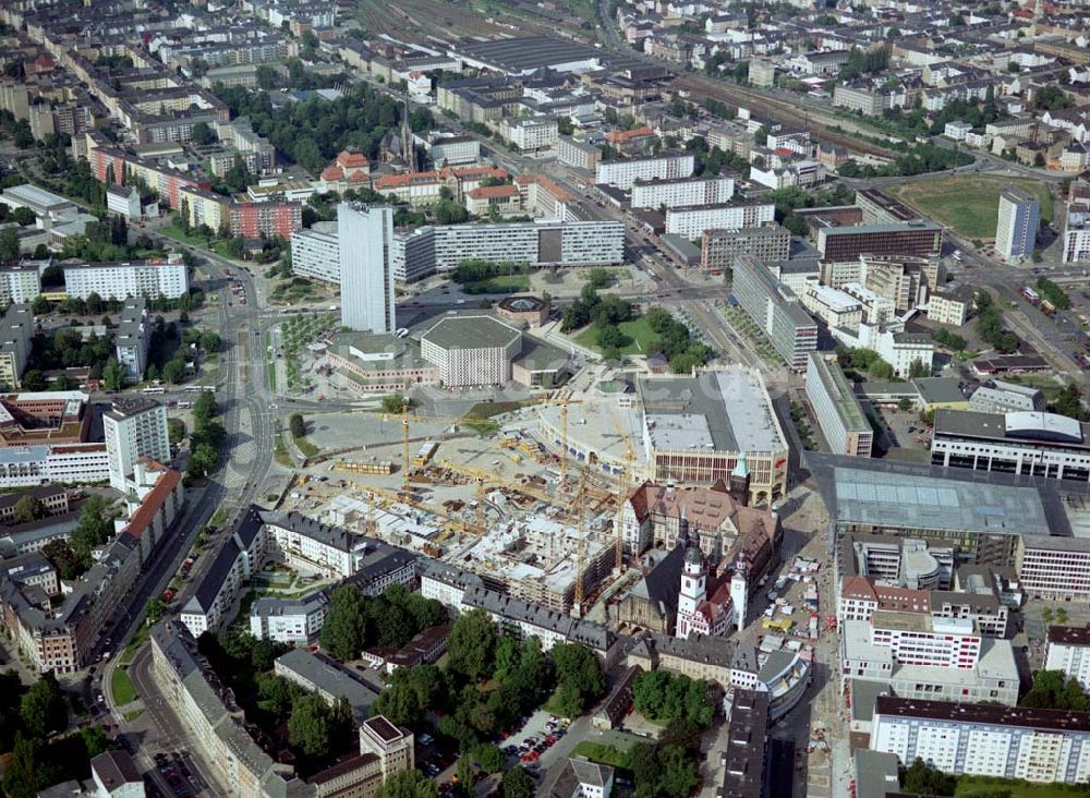 Luftbild Chemnitz - Baustelle des Türmer Gerschäftshaus am Markt 19 von Chemnitz