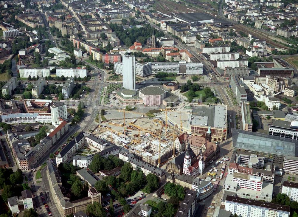 Luftaufnahme Chemnitz - Baustelle des Türmer Gerschäftshaus am Markt 19 von Chemnitz