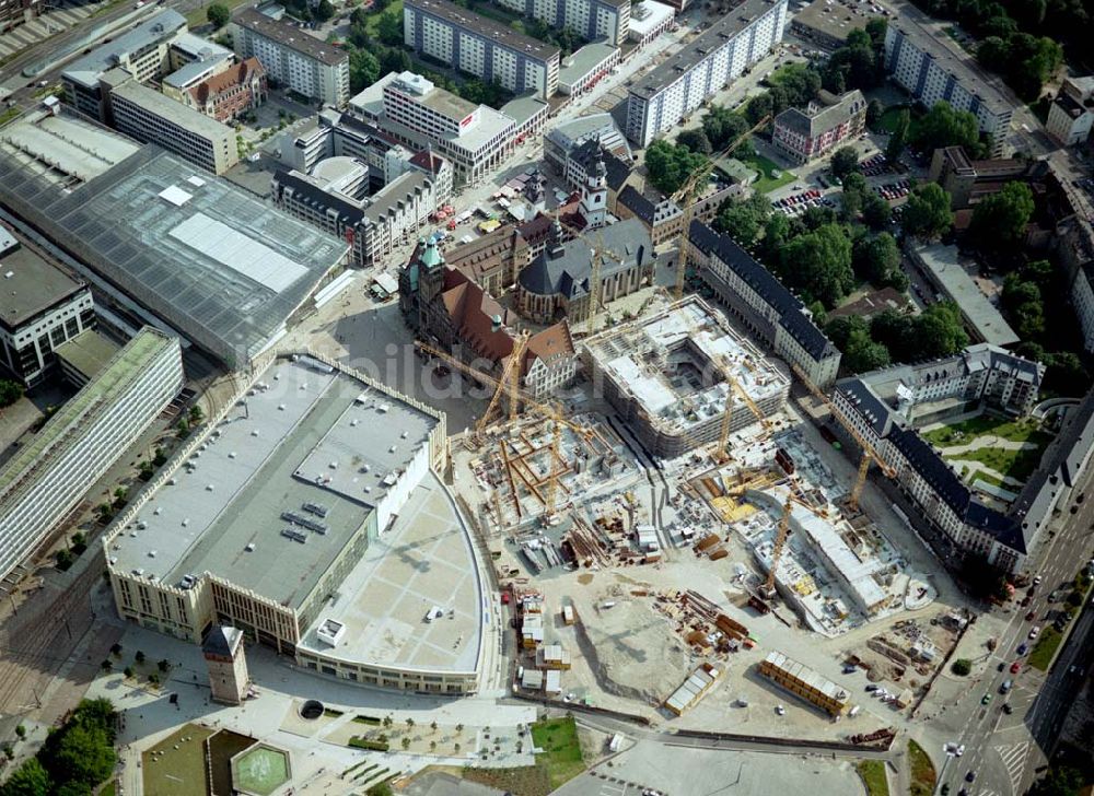 Chemnitz von oben - Baustelle des Türmer Gerschäftshaus am Markt 19 von Chemnitz