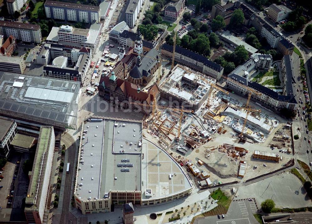 Chemnitz aus der Vogelperspektive: Baustelle des Türmer Gerschäftshaus am Markt 19 von Chemnitz