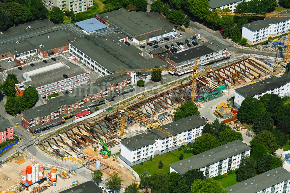 Hamburg von oben - Baustelle mit Tunnelführungsarbeiten für die Streckenführung und den Verlauf der U 4 in Hamburg, Deutschland