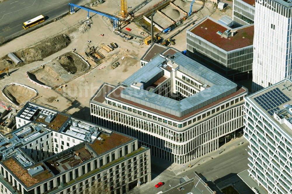 Luftbild Berlin - Baustelle mit Tunnelführungsarbeiten für die Streckenführung und den Verlauf der Stadtbahn - S-Bahn S21 in Berlin