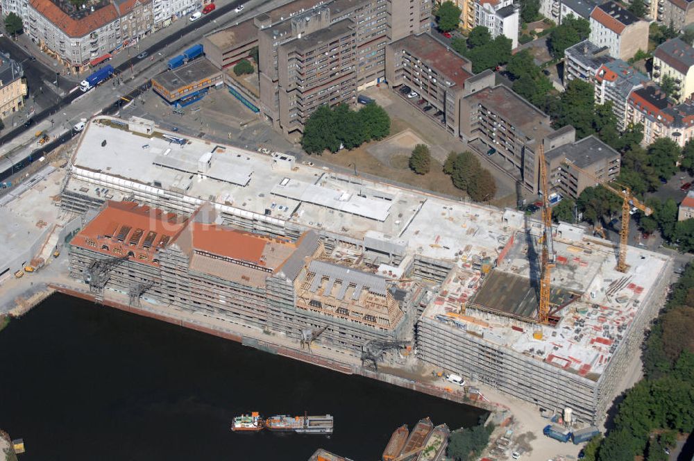 Luftbild Berlin - Baustelle vom Umbau Hafen Tempelhof