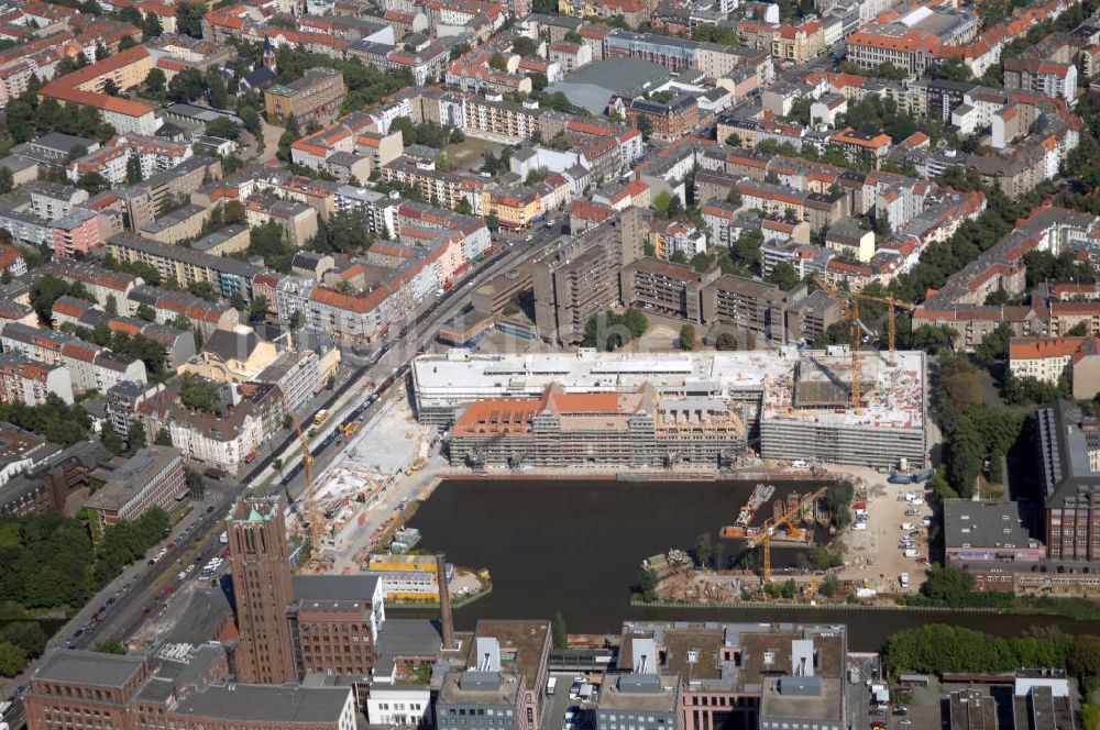 Luftbild Berlin - Baustelle vom Umbau Hafen Tempelhof