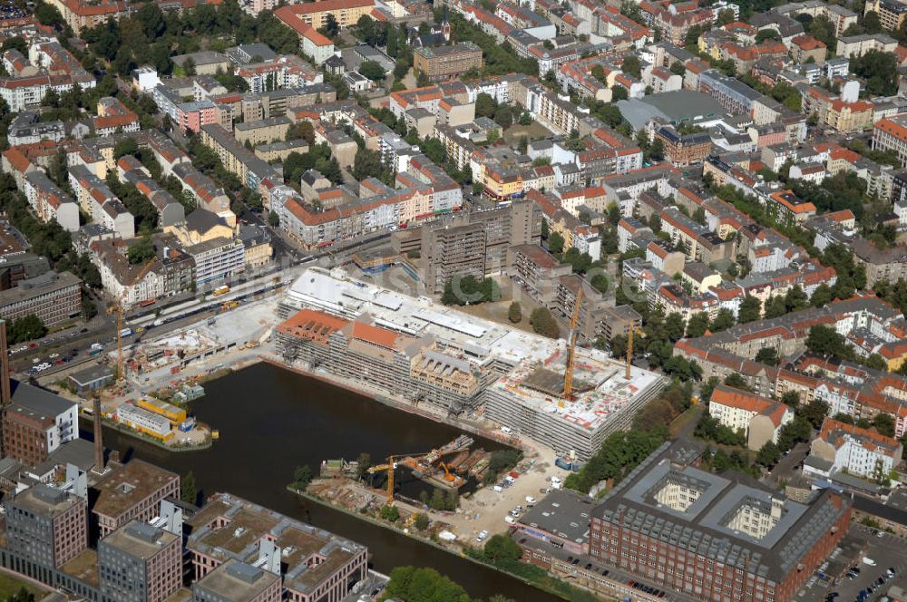 Luftaufnahme Berlin - Baustelle vom Umbau Hafen Tempelhof