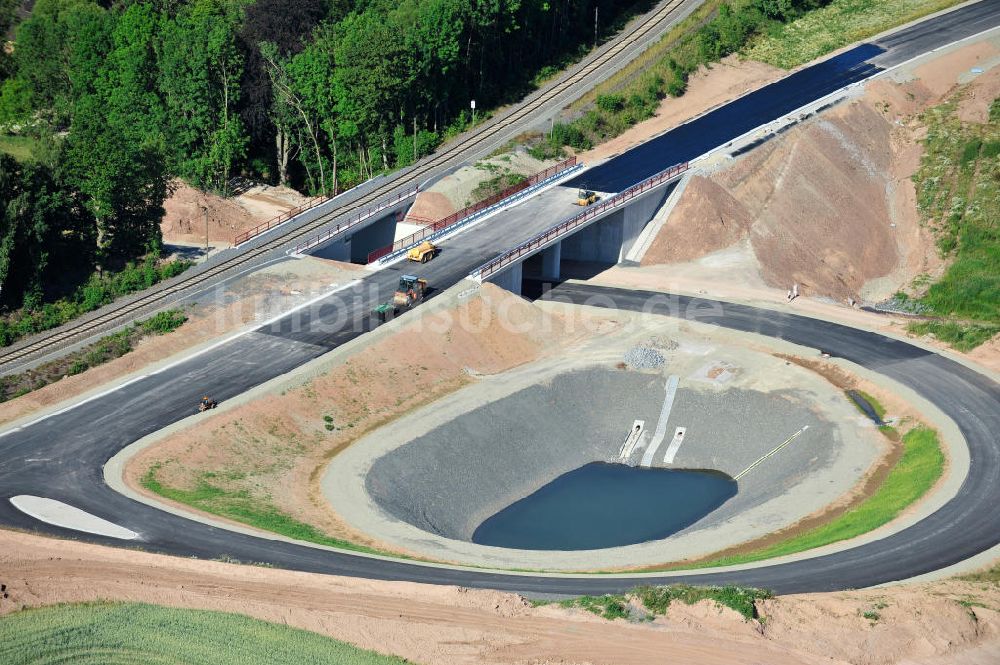 Luftbild Uslar - Baustelle Umgehungsstraße B241 mit Talbrücke Volpriehausen nahe Uslar in Niedersachsen