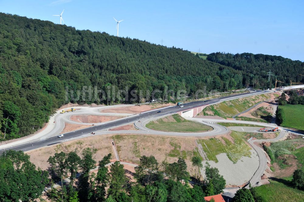 Luftbild Uslar - Baustelle Umgehungsstraße B241 mit Talbrücke Volpriehausen nahe Uslar in Niedersachsen