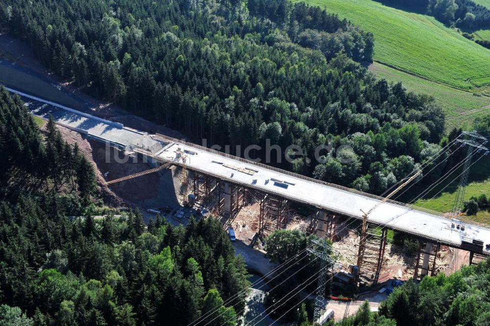 Luftbild Uslar - Baustelle Umgehungsstraße B241 mit Talbrücke Volpriehausen nahe Uslar in Niedersachsen