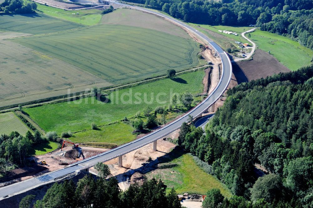 Luftbild Uslar - Baustelle Umgehungsstraße B241 mit Talbrücke Volpriehausen nahe Uslar in Niedersachsen