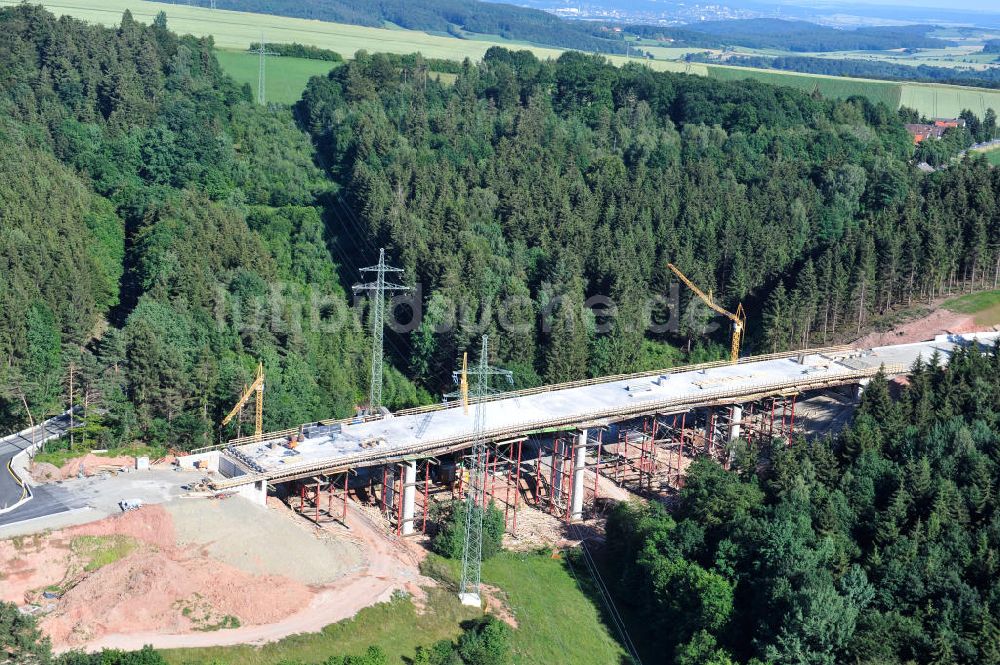 Luftbild Uslar - Baustelle Umgehungsstraße B241 mit Talbrücke Volpriehausen nahe Uslar in Niedersachsen