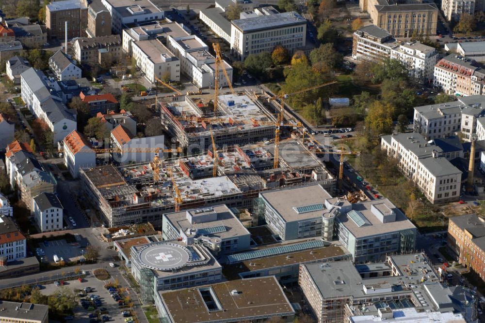 Leipzig aus der Vogelperspektive: Baustelle auf dem Universitätsklinikum Leipzig