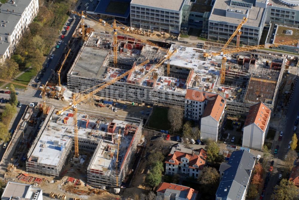 Luftbild Leipzig - Baustelle auf dem Universitätsklinikum Leipzig