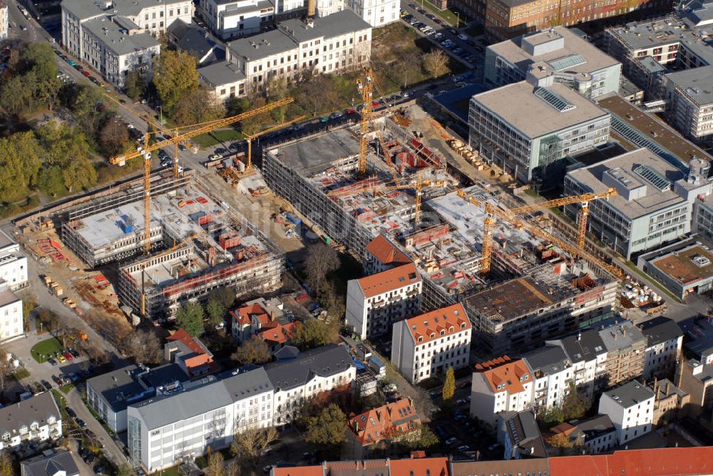 Leipzig von oben - Baustelle auf dem Universitätsklinikum Leipzig