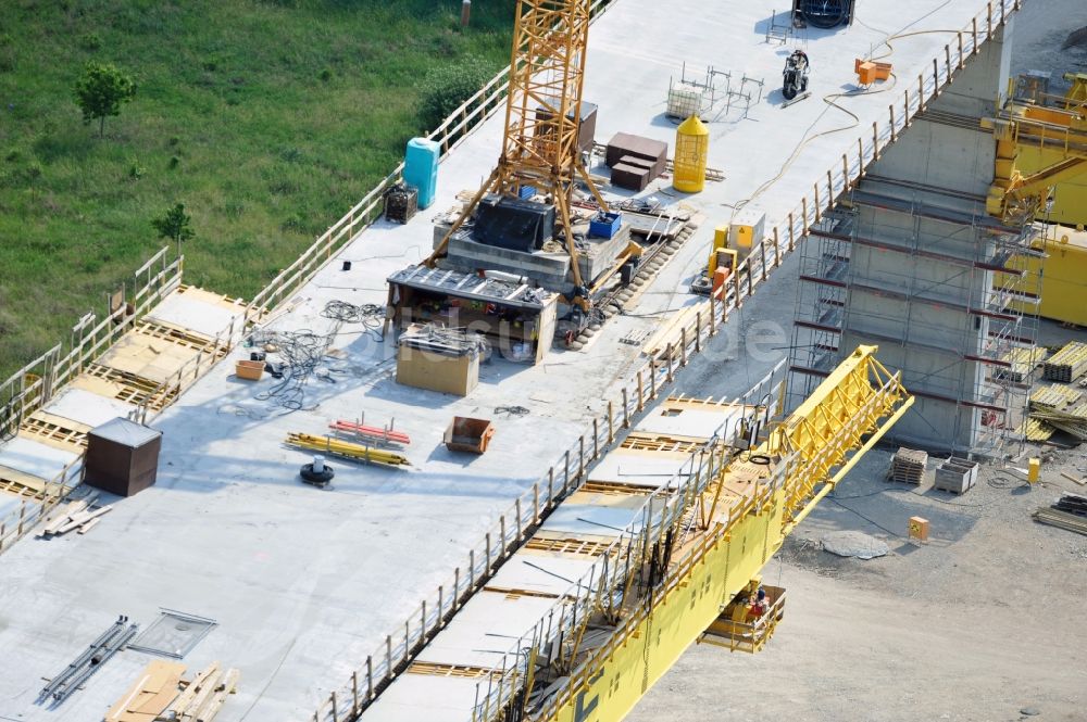 Luftaufnahme Karsdorf - Baustelle Unstruttalbrücke der Deutschen Bahn bei Karsdorf in Sachsen-Anhalt