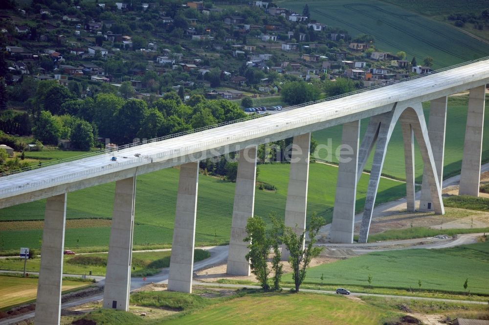 Luftaufnahme Karsdorf - Baustelle Unstruttalbrücke der Deutschen Bahn bei Karsdorf in Sachsen-Anhalt