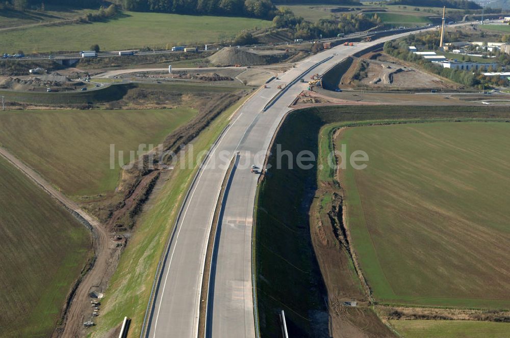 Luftaufnahme Eisenach - Baustelle Unterführung an der Ausfahrt Eisenach-West