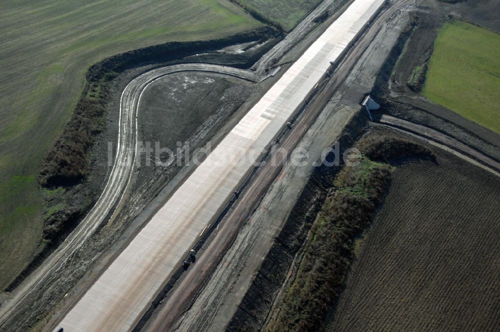 Luftaufnahme Hastrungsfeld - Baustelle A4 einer Unterführung bei Hastrungsfeld