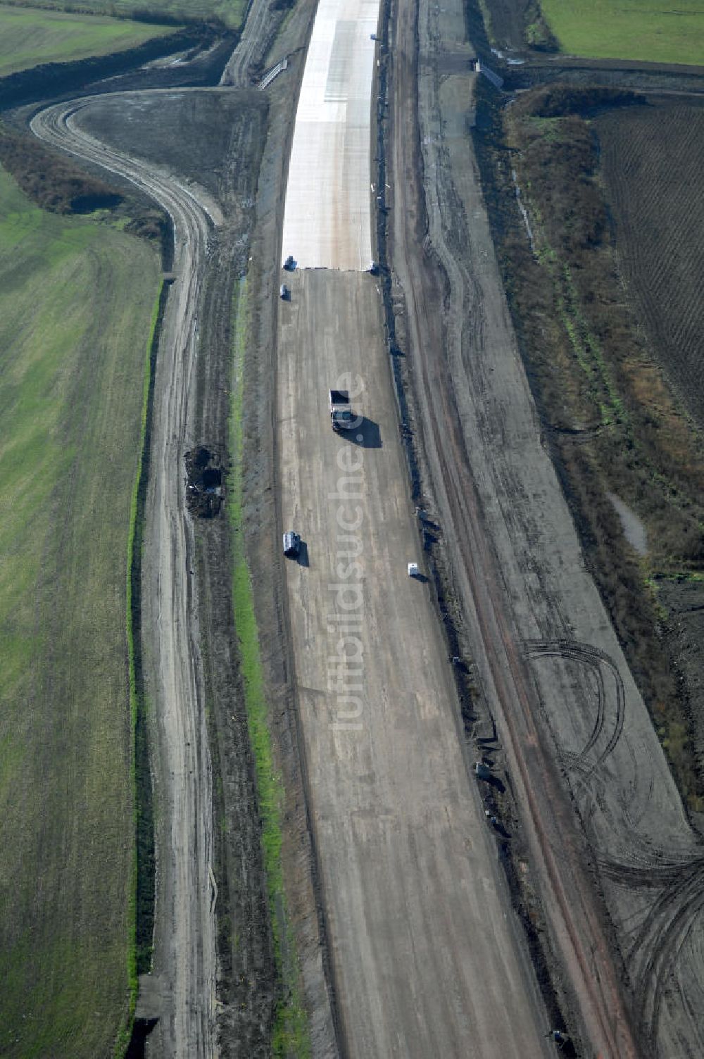 Luftbild Hastrungsfeld - Baustelle A4 einer Unterführung bei Hastrungsfeld