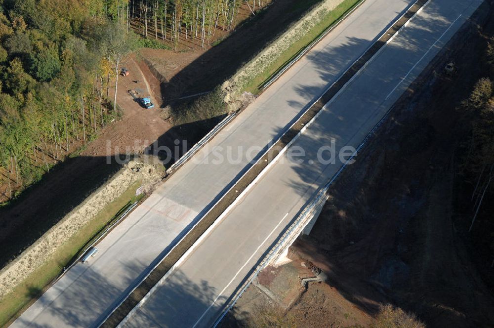 Madelungen aus der Vogelperspektive: Baustelle A4 Unterführung bei Madelungen