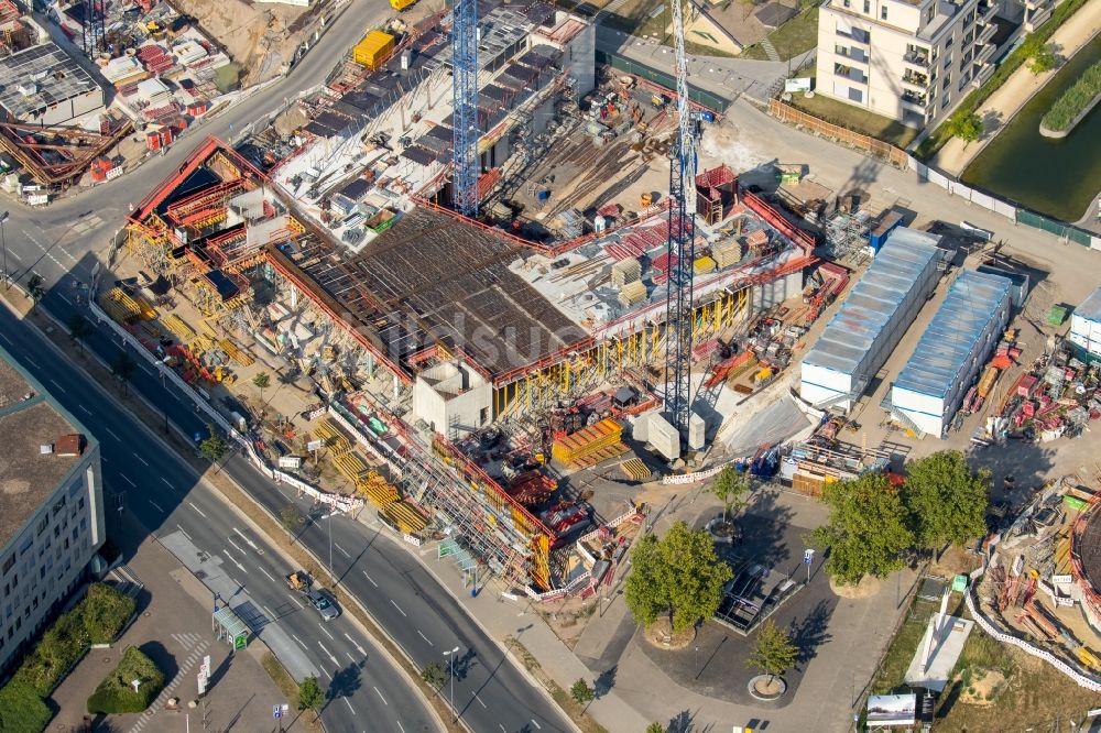 Luftbild Essen - Baustelle der Unternehmenszentrale der Funke Mediengruppe am Berliner Platz in Essen im Bundesland Nordrhein-Westfalen