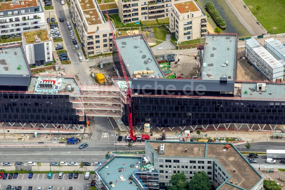 Luftbild Essen - Baustelle der Unternehmenszentrale der Funke Mediengruppe am Berliner Platz in Essen im Bundesland Nordrhein-Westfalen