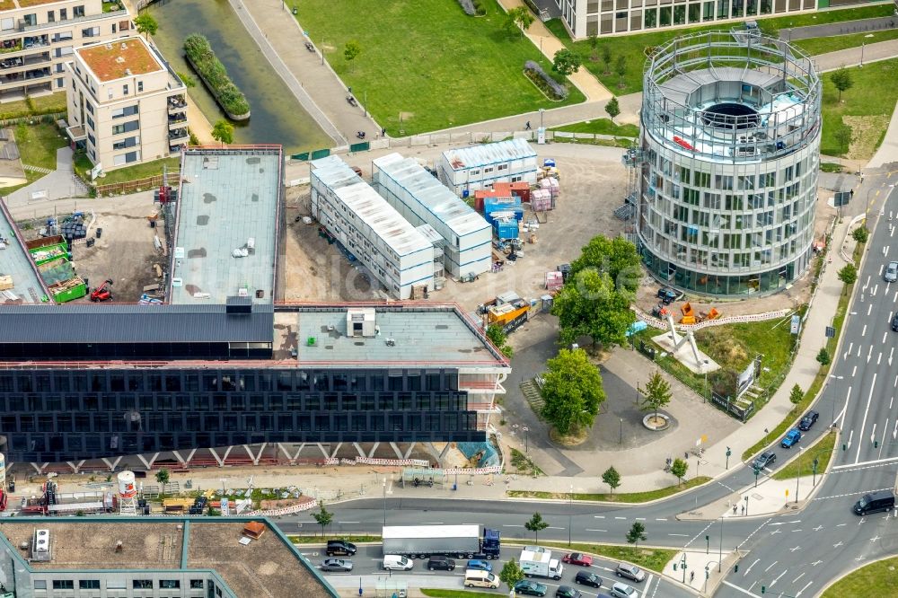 Luftbild Essen - Baustelle der Unternehmenszentrale der Funke Mediengruppe am Berliner Platz in Essen im Bundesland Nordrhein-Westfalen