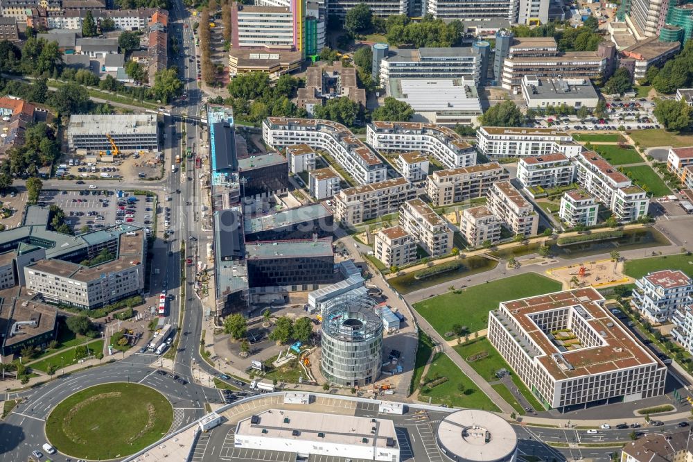 Luftbild Essen - Baustelle der Unternehmenszentrale der Funke Mediengruppe am Berliner Platz in Essen im Bundesland Nordrhein-Westfalen