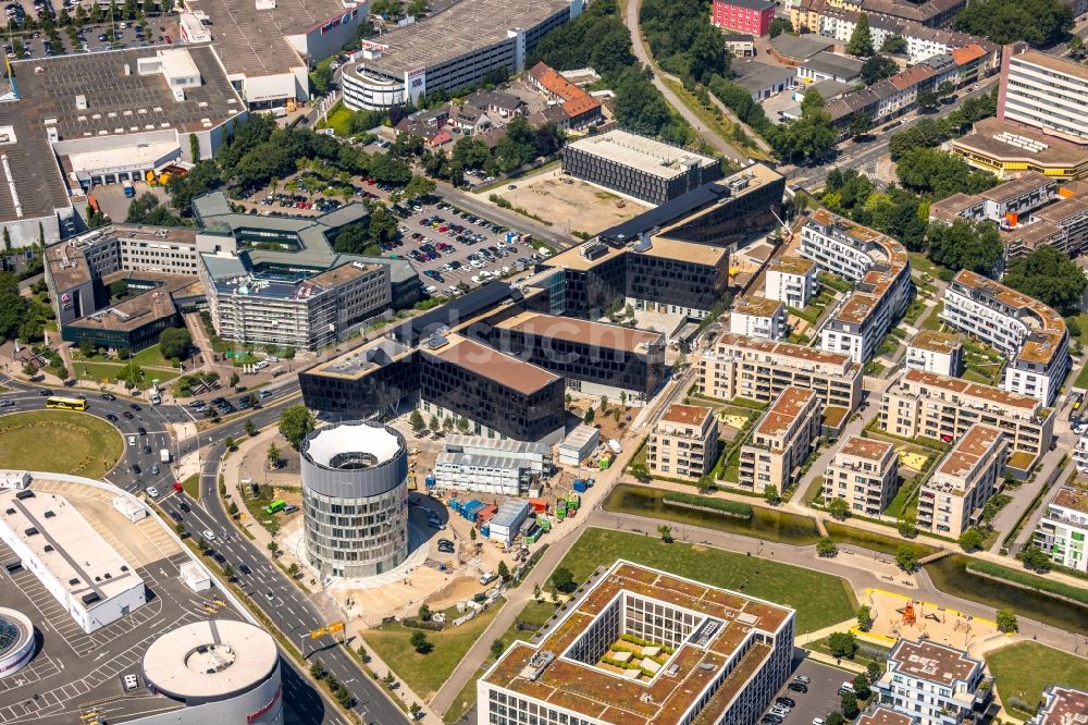 Luftbild Essen - Baustelle der Unternehmenszentrale der Funke Mediengruppe am Berliner Platz in Essen im Bundesland Nordrhein-Westfalen