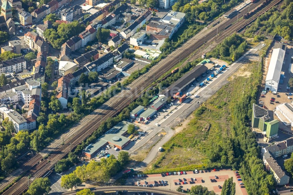 Luftbild Bochum - Baustelle der Veranstaltungshalle Rotunde – Alter Bochumer Hauptbahnhof in Bochum im Bundesland Nordrhein-Westfalen - NRW, Deutschland