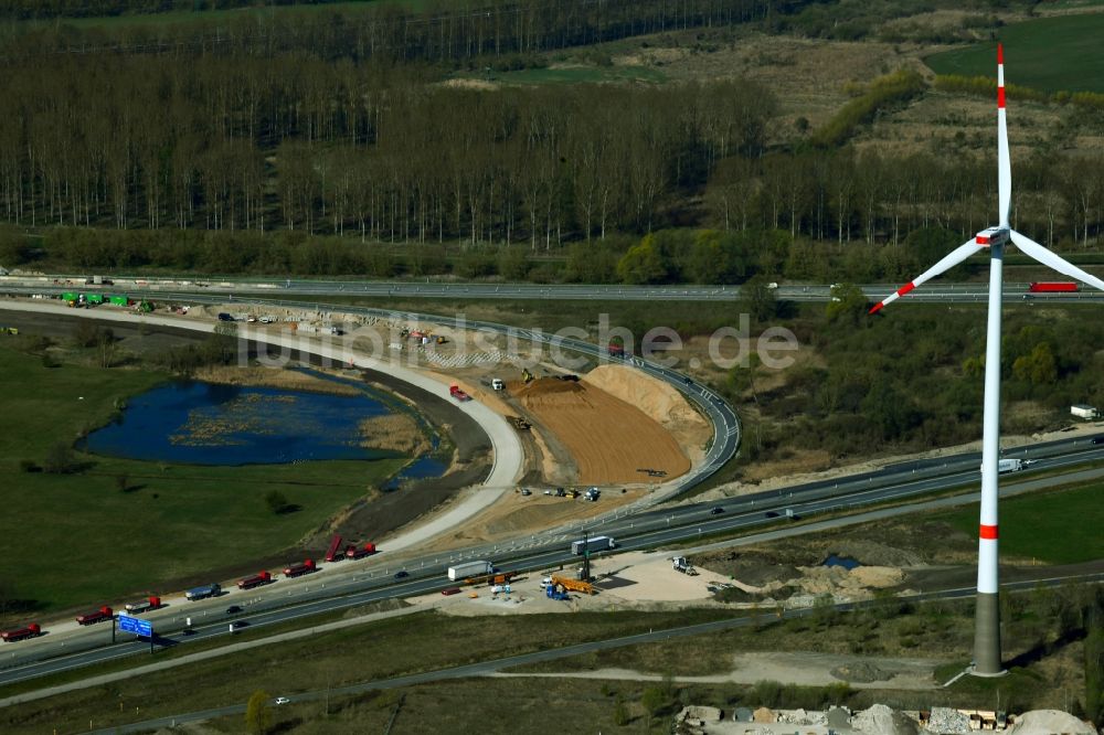 Luftbild Schönerlinde - Baustelle an der Verkehrsführung am Autobahnkreuz der BAB A114 - A10 - Dreieck Pankow in Schönerlinde im Bundesland Brandenburg, Deutschland