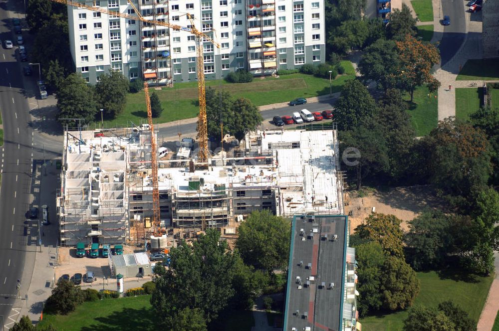 MAGDEBURG von oben - Baustelle Vitanas Senioren Centrum Elbblick inder Jakobstrasse in Magdeburg