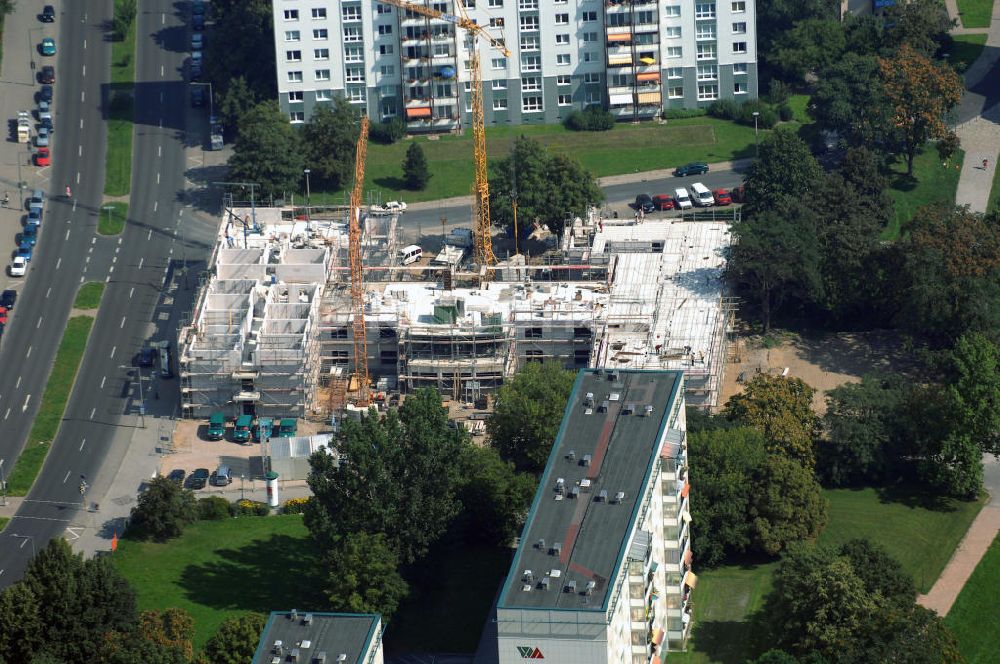 MAGDEBURG aus der Vogelperspektive: Baustelle Vitanas Senioren Centrum Elbblick inder Jakobstrasse in Magdeburg