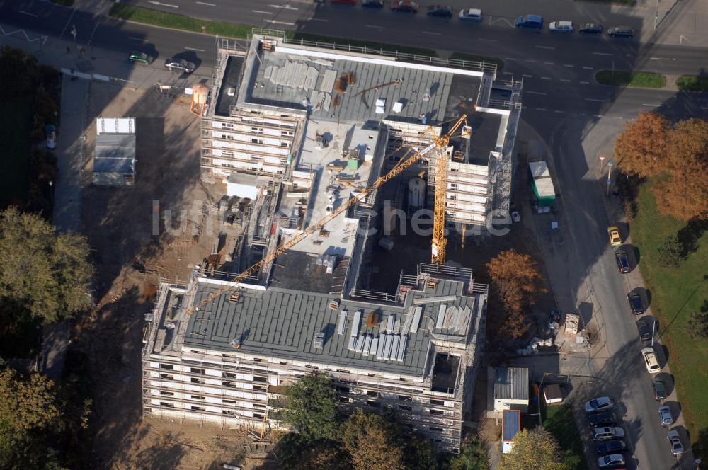 Luftaufnahme Magdeburg - Baustelle Vitanas Senioren Centrum Elbblick inder Jakobstrasse in Magdeburg