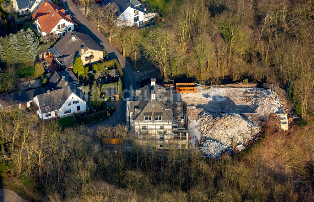 Hoch-Elten von oben - Baustelle am Waldhotel Hoch-Elten in Hoch-Elten im Bundesland Nordrhein-Westfalen