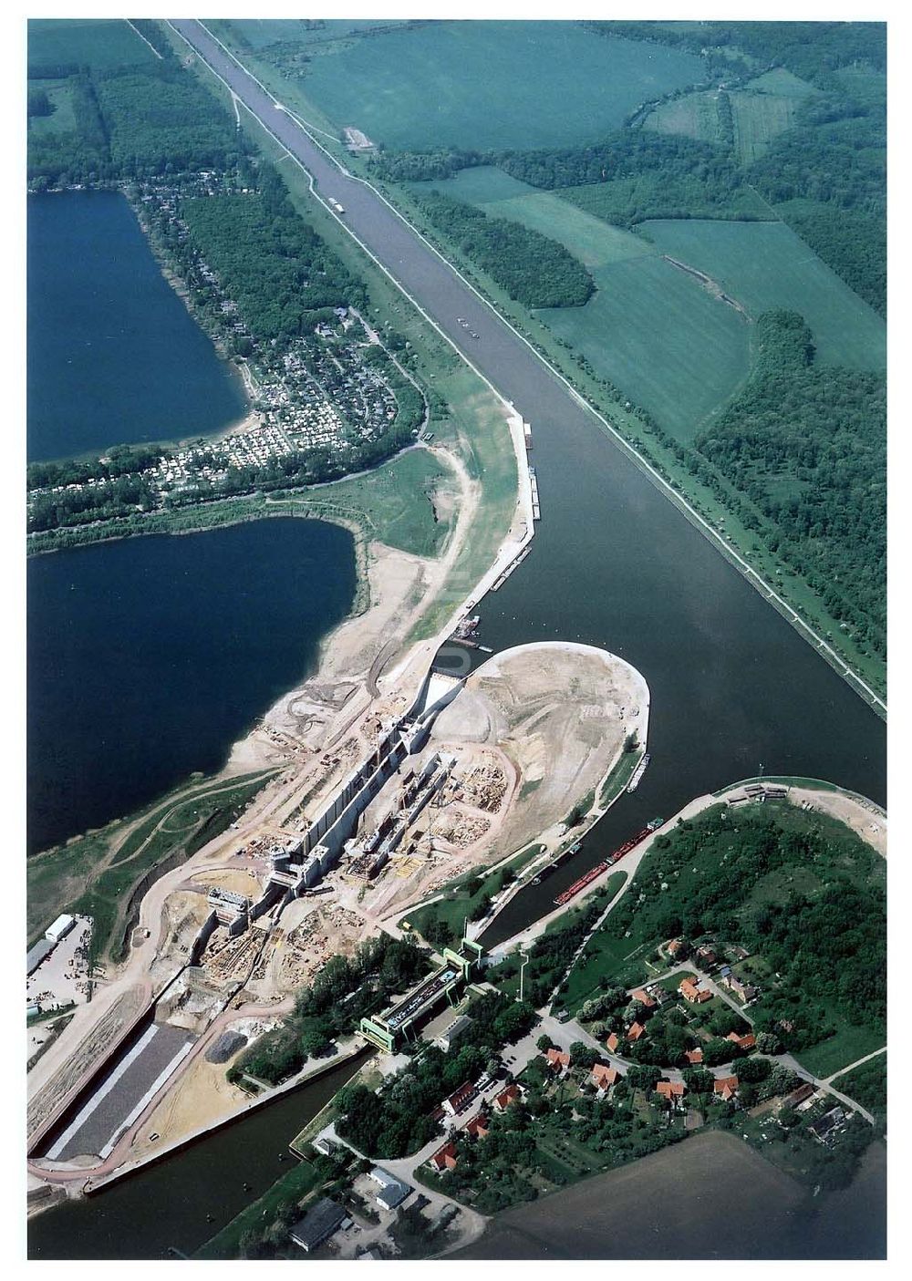 Luftbild Rothensee - Baustelle am Wasserstraßenkreuz Magdeburg bei Rothensee.