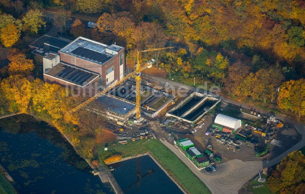 Luftbild Witten - Baustelle an den Wasserwerken Westfalen im Südwesten von Witten im Bundesland Nordrhein-Westfalen