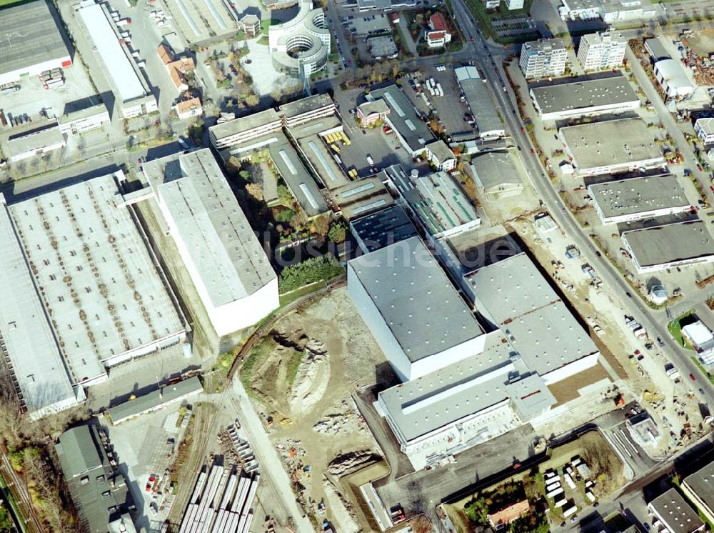 Augsburg von oben - Baustelle des Weltbild-Verlages im Industriegebiet Augsburg Ost.