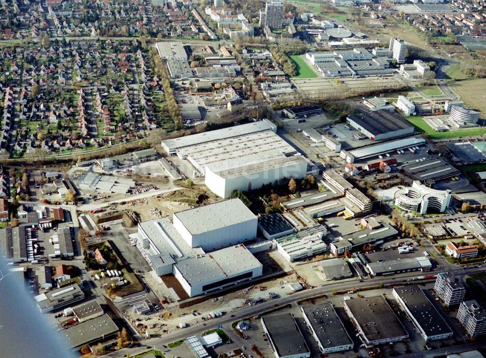 Luftaufnahme Augsburg - Baustelle des Weltbild-Verlages im Industriegebiet Augsburg Ost.