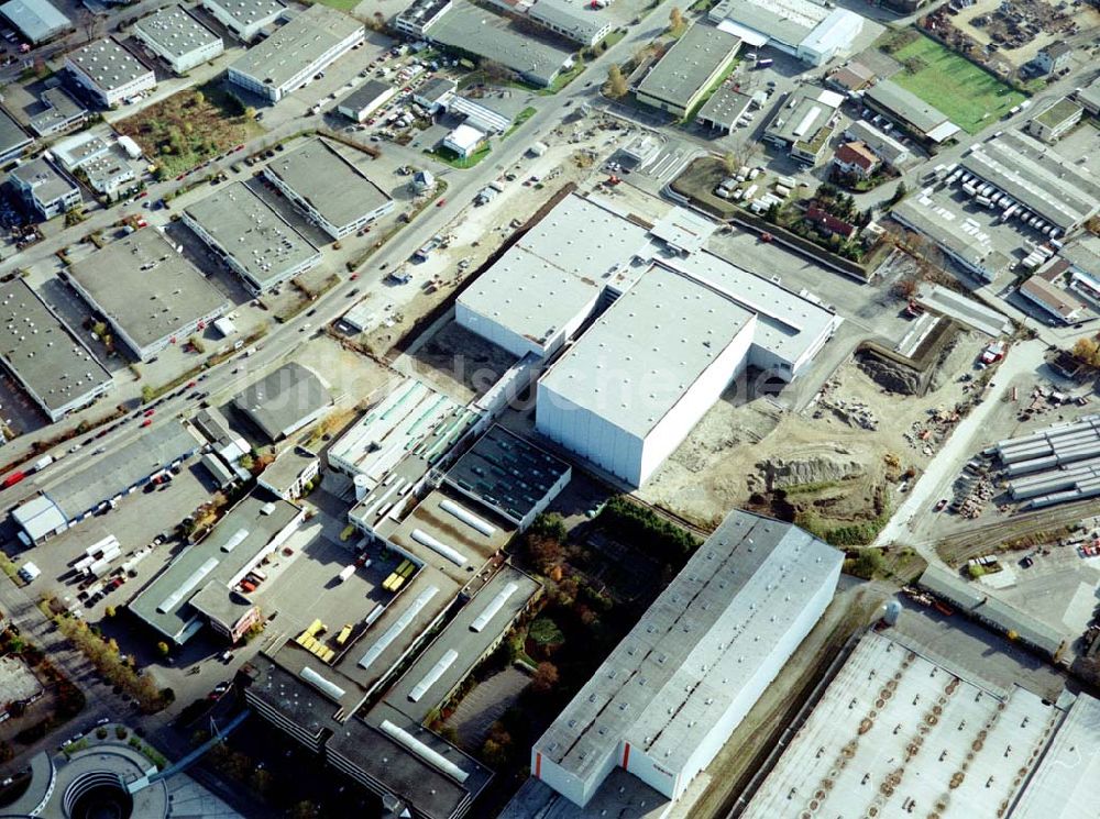 Augsburg von oben - Baustelle des Weltbild-Verlages im Industriegebiet Augsburg Ost.