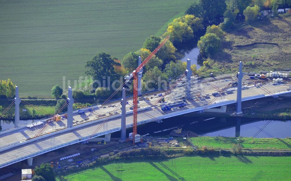 Luftbild Bad Oeynhausen - Baustelle der Werrebrücke in Bad Oeynhausen im Bundesland Nordrhein-Westfalen