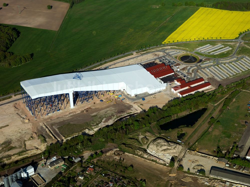 Wittenburg aus der Vogelperspektive: Baustelle der Wintersporthalle Snow Funpark in Wittenburg in Mecklenburg-Vorpommern