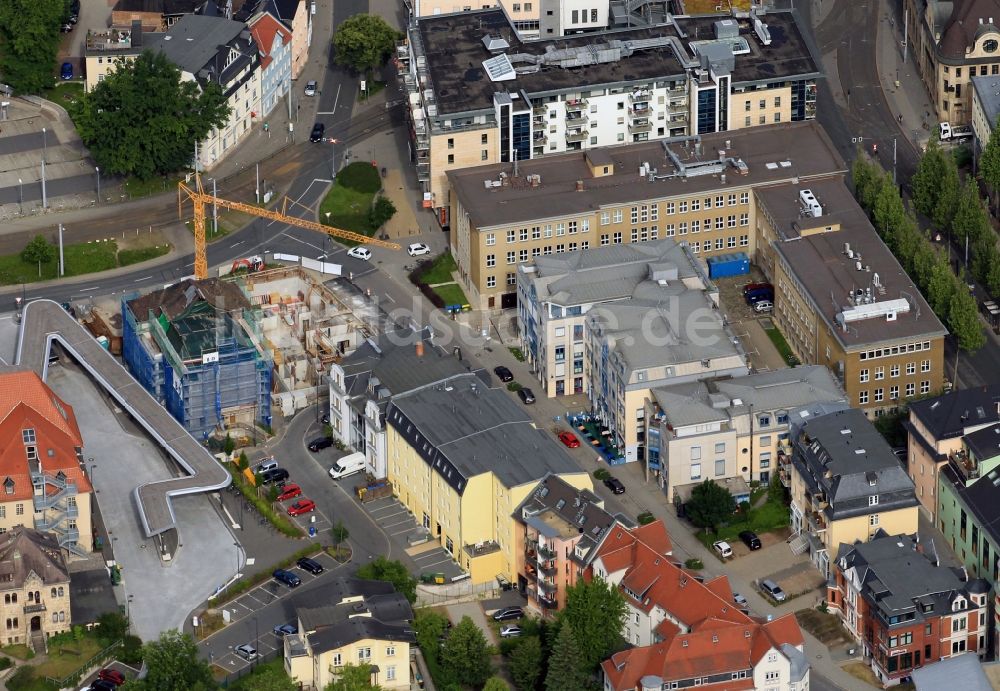 Luftaufnahme Jena - Baustelle Wohn- und Geschäftshaus Grietgasse in Jena im Bundesland Thüringen