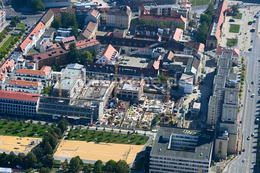 Potsdam von oben - Baustelle Wohn- und Geschäftshaus Viertel entlang des Kunst- und Kreativquartier Alte Feuerwache in Potsdam im Bundesland Brandenburg, Deutschland