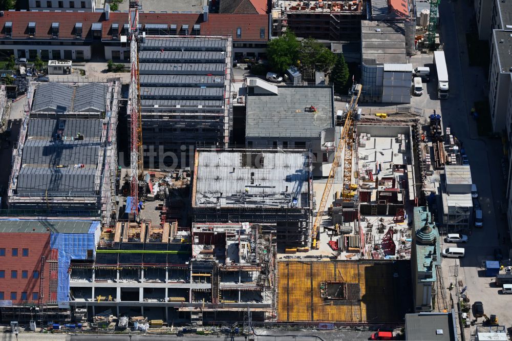 Luftbild Potsdam - Baustelle Wohn- und Geschäftshaus Viertel entlang des Kunst- und Kreativquartier Alte Feuerwache in Potsdam im Bundesland Brandenburg, Deutschland