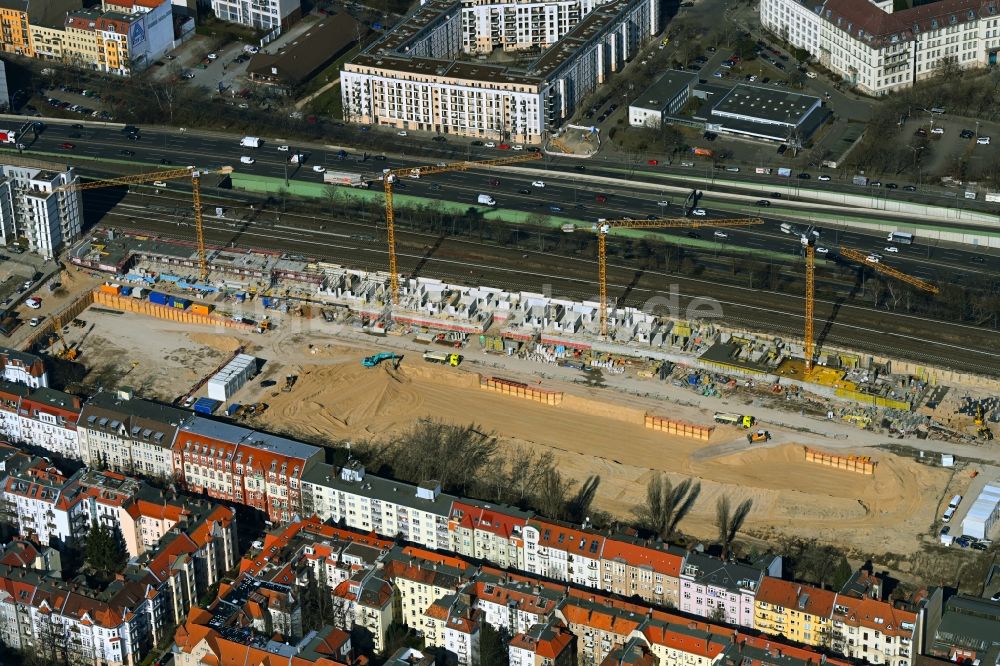 Luftbild Berlin - Baustelle Wohnanlage Friedenauer Höhe im Ortsteil Wilmersdorf in Berlin, Deutschland