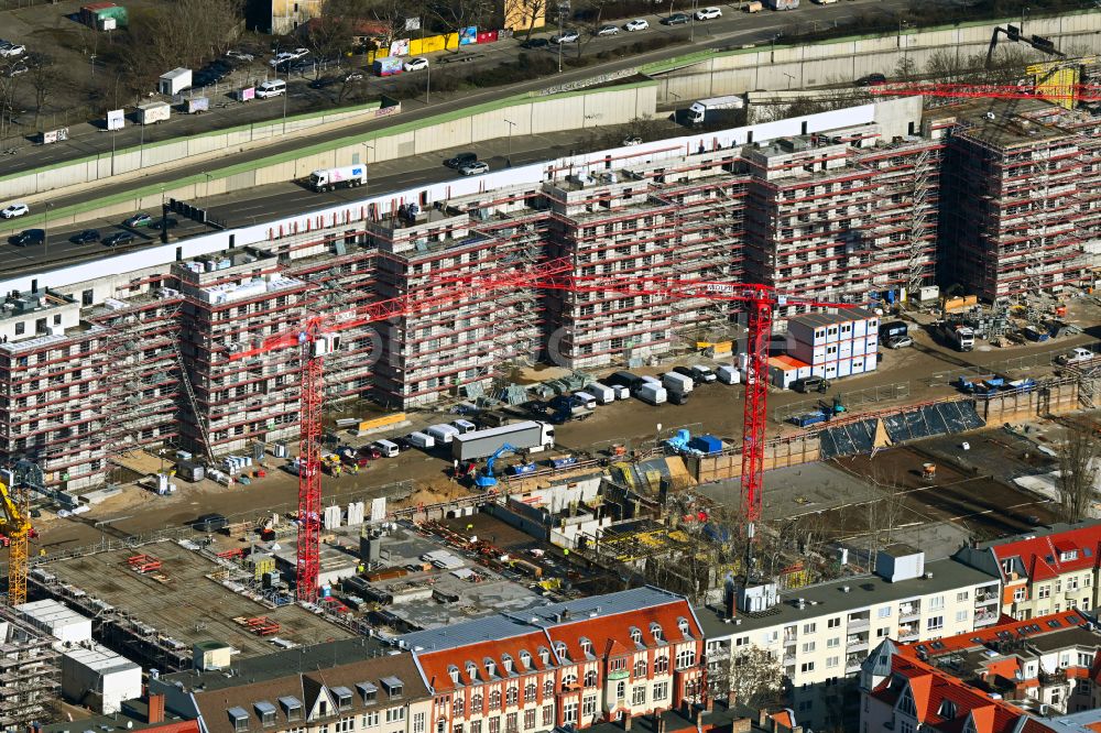 Luftbild Berlin - Baustelle Wohnanlage Friedenauer Höhe im Ortsteil Wilmersdorf in Berlin, Deutschland