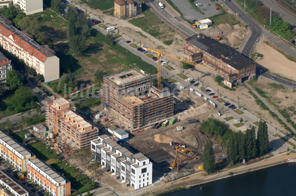 Berlin von oben - Baustelle Wohnbau Alt-Stralau Berlin