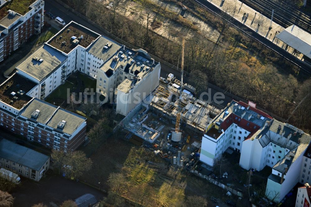 Luftaufnahme Berlin OT Köpenick - Baustelle im Wohngebiet am S-Bahnhof Berlin - Köpenick