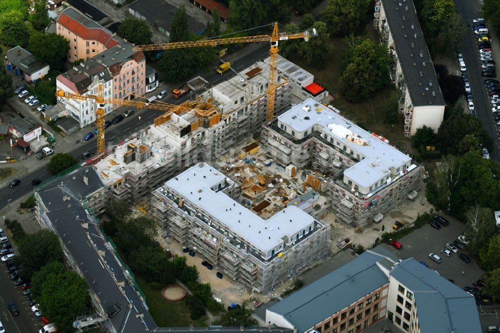 Luftbild Berlin - Baustelle Wohngebiet einer Mehrfamilienhaussiedlung Alte Kaulsdorfer Straße im Ortsteil Köpenick in Berlin, Deutschland