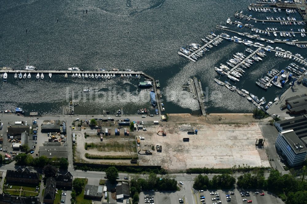 Luftbild Travemünde - Baustelle Wohngebiet einer Mehrfamilienhaussiedlung Auf dem Baggersand in Travemünde im Bundesland Schleswig-Holstein, Deutschland